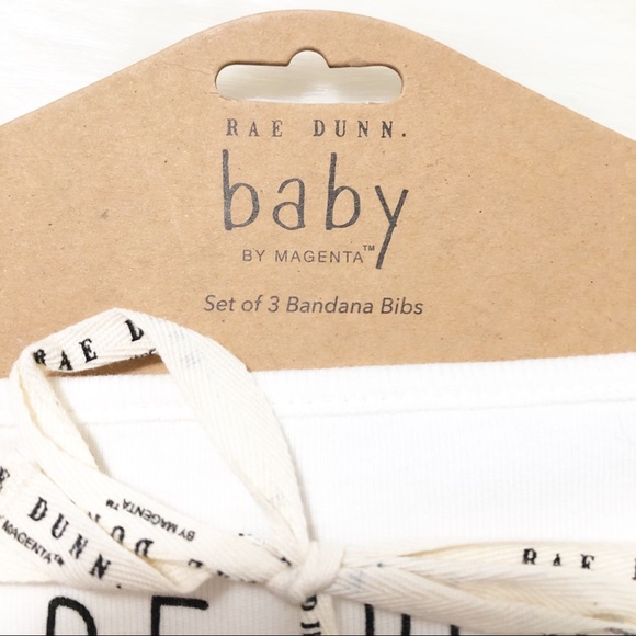 New Rae Dunn Baby set of 3 Bandana Bibs - Picture 4 of 5